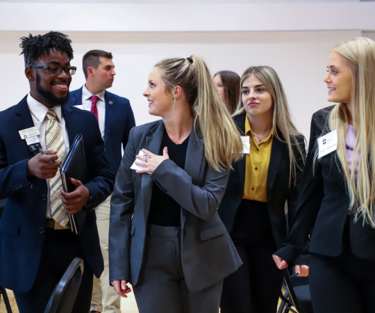 Mays students at a networking event.