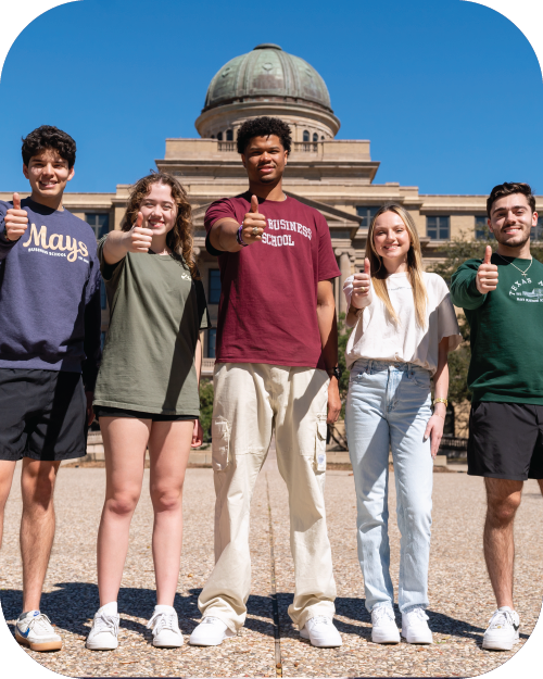 Students posing for a picture while on a trip for Aggies in Tech program.