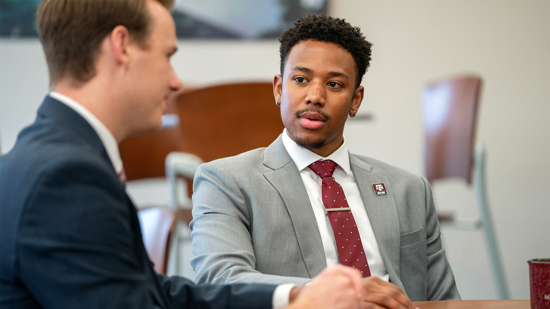 two students at a table