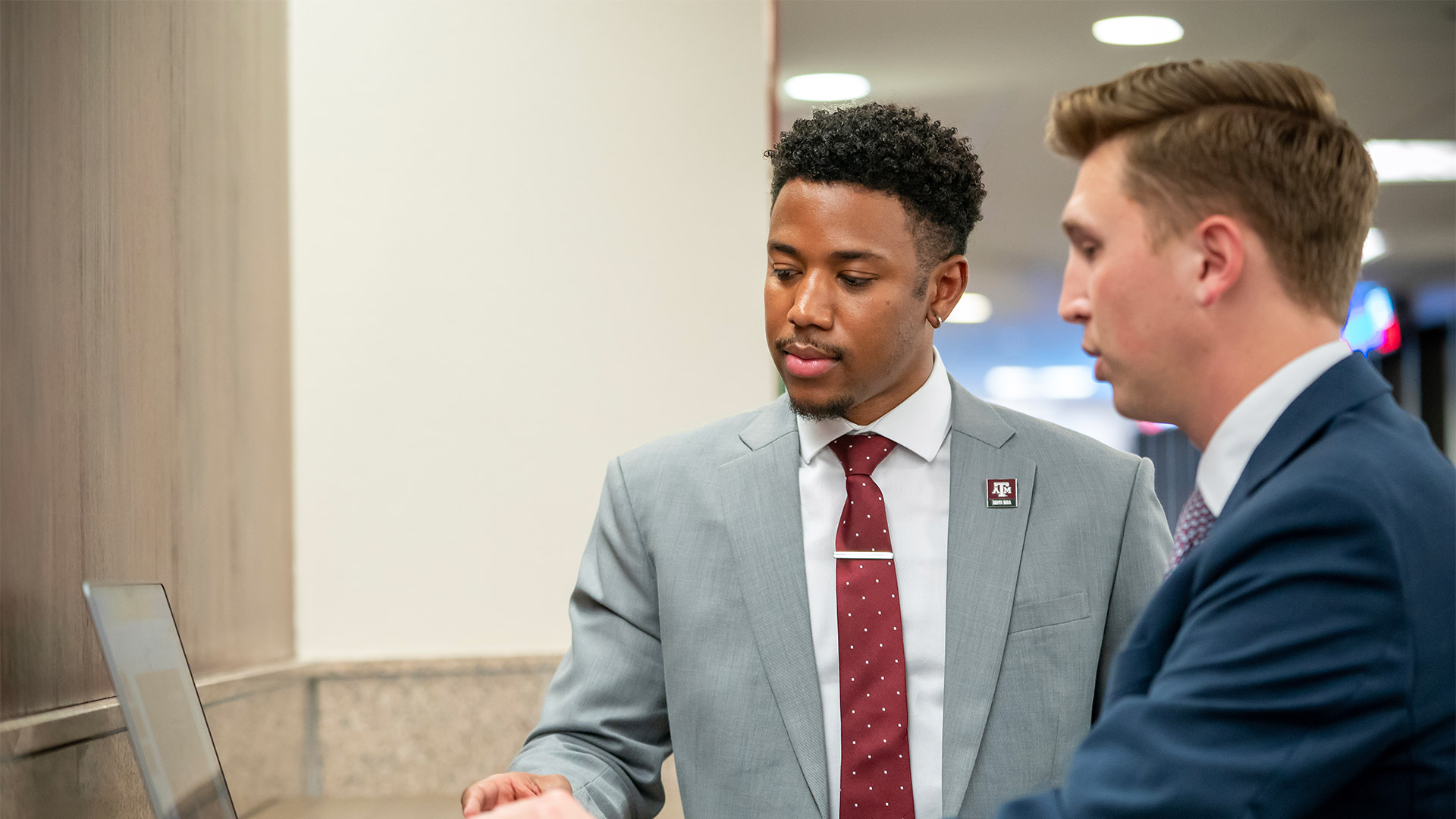 Two students having a discussion
